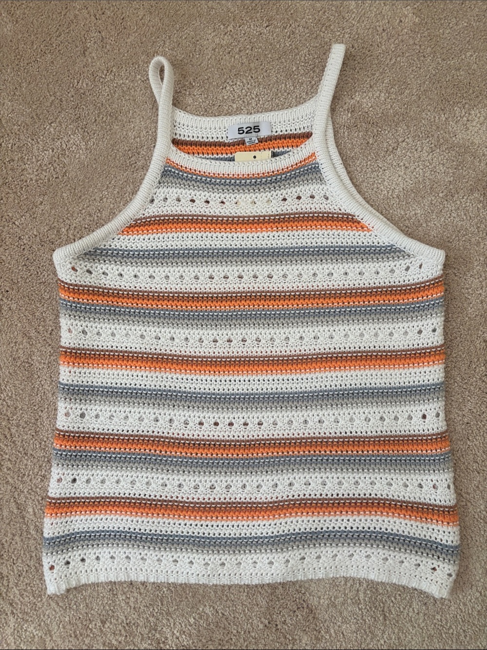 525 NWT New Crochet Halter Cami Tank Medium